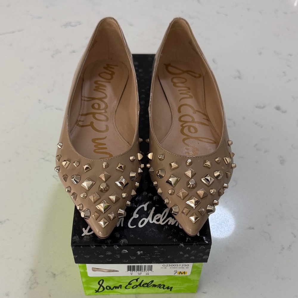 Sam Edelman Beige Studded Heels